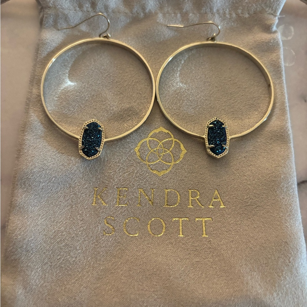 Kendra Scott Gold and Blue Earrings